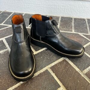 Men's Black Leather Chelsea Work Boots